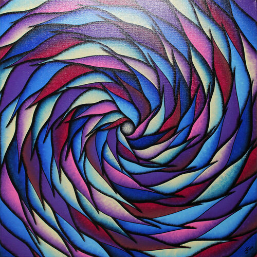 Spirale bleutée et violacée par Jonathan Pradillon, Peinture en vente sur Singulart