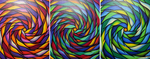 Spirales colorées série 5 par Jonathan Pradillon, Peinture en vente sur Singulart