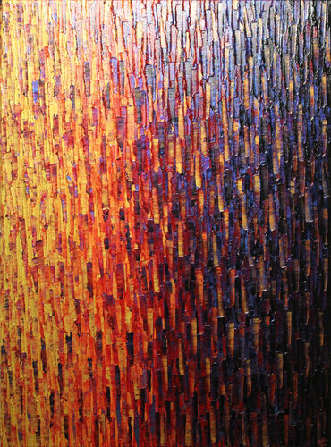 Fondu doré rouge gris iridescent par Jonathan Pradillon, Peinture en vente sur Singulart