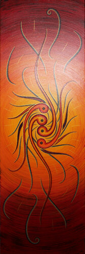 Sens du mouvement rougeoyant von Jonathan Pradillon, Malerei kaufen auf Singulart