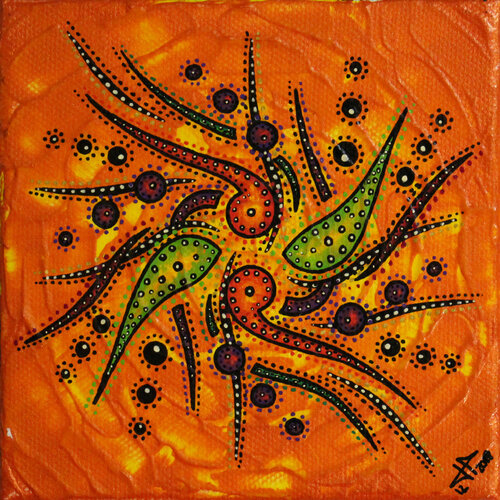 Sens du mouvement jaune orange von Jonathan Pradillon, Malerei kaufen auf Singulart