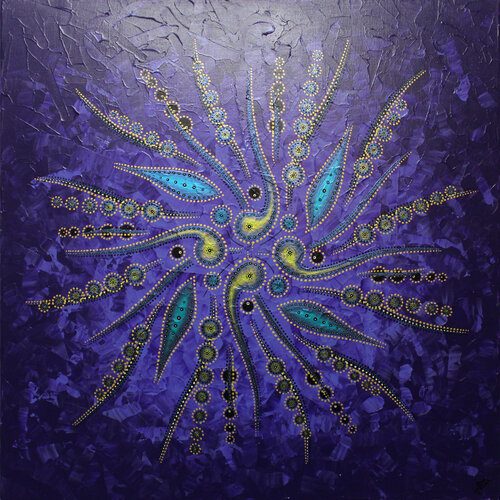 Mouvement de formes abstraites / Violet von Jonathan Pradillon, Malerei kaufen auf Singulart