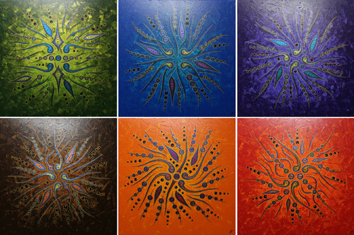 Mouvement de formes abstraites / Vert par Jonathan Pradillon, Peinture en vente sur Singulart