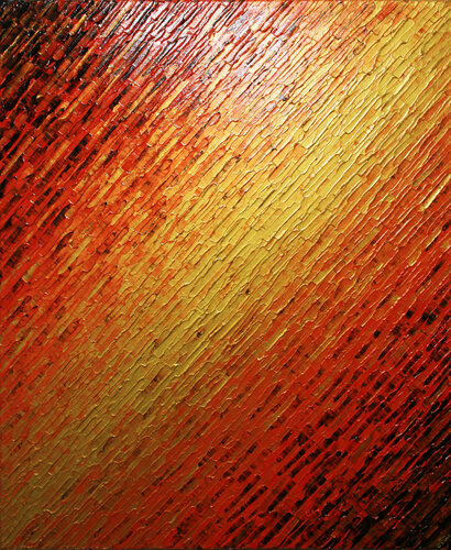 Texture couteau or orange di Jonathan Pradillon, Pittura in vendita su Singulart
