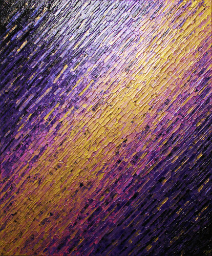 Texture couteau dorée violette par Jonathan Pradillon, Peinture en vente sur Singulart