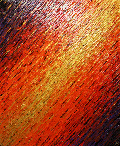 Texture couteau or rouge violette par Jonathan Pradillon, Peinture en vente sur Singulart