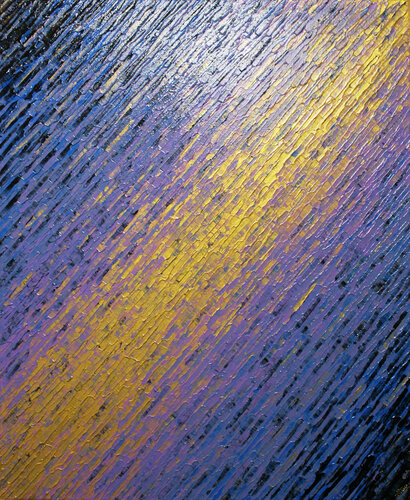 Texture couteau or bleue violette par Jonathan Pradillon, Peinture en vente sur Singulart