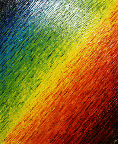 Texture couteau multicolore par Jonathan Pradillon, Peinture en vente sur Singulart