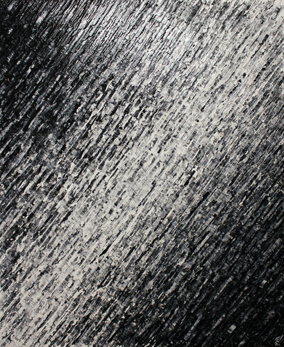 Texture couteau blanc noire par Jonathan Pradillon, Peinture en vente sur Singulart