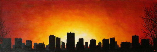 Horizon urbain van Jonathan Pradillon, Schilderij te koop op Singulart