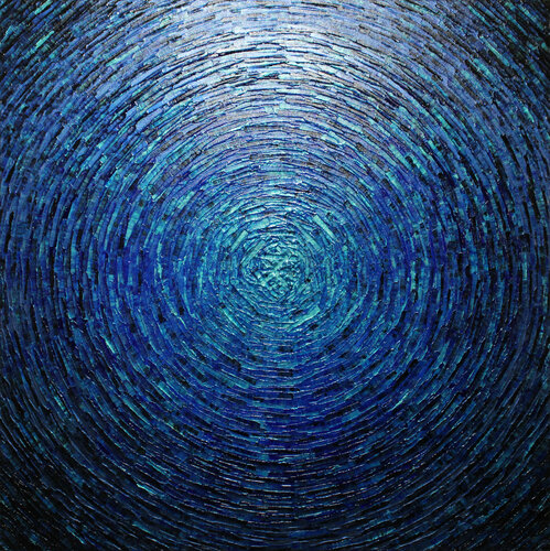 Grand éclat couleur bleu iridescent van Jonathan Pradillon, Schilderij te koop op Singulart