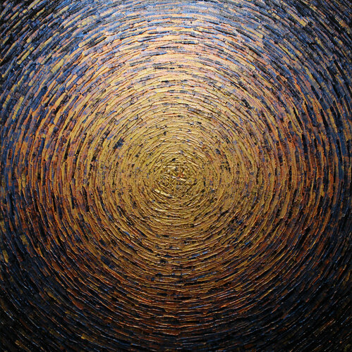 Grand éclat couleurs or cuivre van Jonathan Pradillon, Schilderij te koop op Singulart