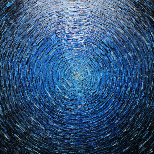 Grand éclat couleurs blanc bleu par Jonathan Pradillon, Peinture en vente sur Singulart