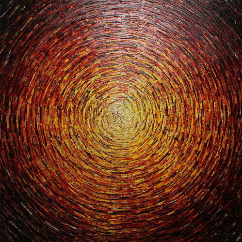 Grand éclat couleurs jaune orange rouge par Jonathan Pradillon, Peinture en vente sur Singulart