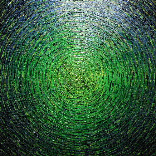 Grand éclat couleurs verdoyant par Jonathan Pradillon, Peinture en vente sur Singulart
