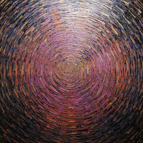 Grand éclat couleurs or rose orange iridescent par Jonathan Pradillon, Peinture en vente sur Singulart