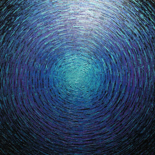 Grand éclat couleurs bleu violet iridescent par Jonathan Pradillon, Peinture en vente sur Singulart