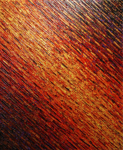 Texture couteau dorée rouge violette par Jonathan Pradillon, Peinture en vente sur Singulart