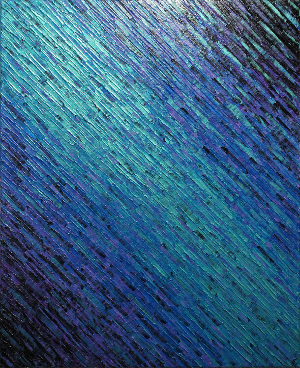 Texture couteau bleue iridescente violette Jonathan Pradillon