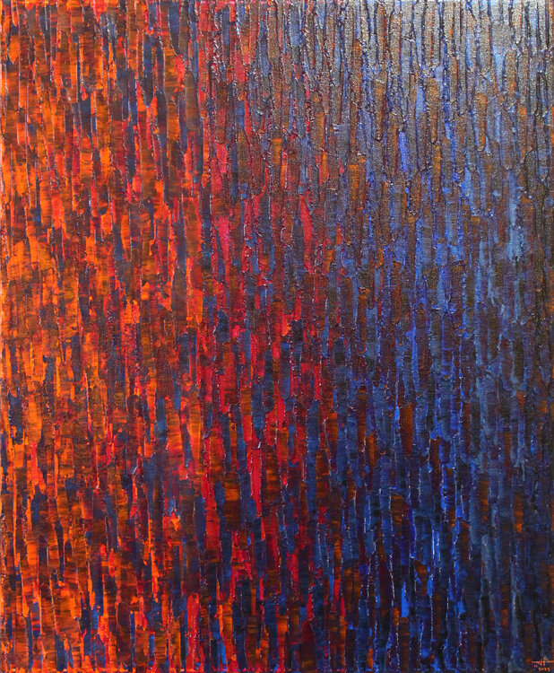 Fondu couleur orange magenta bleu Jonathan Pradillon