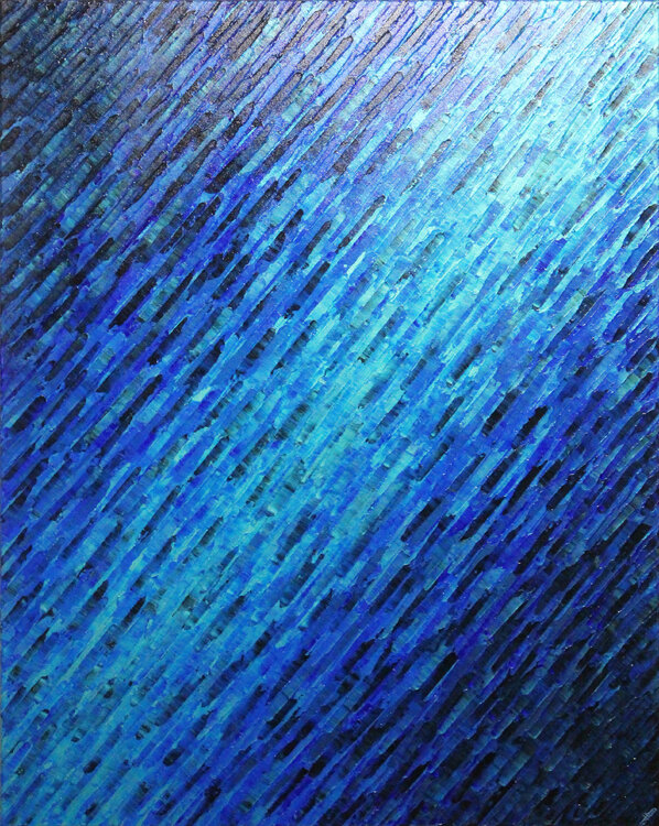 Grande texture couteau bleue irisée Jonathan Pradillon