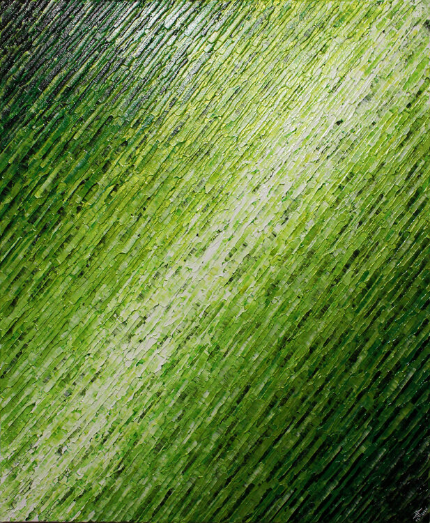 Texture couteau blanc verte Jonathan Pradillon