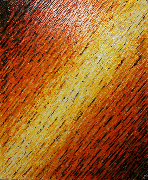 Texture couteau blanc orange Jonathan Pradillon