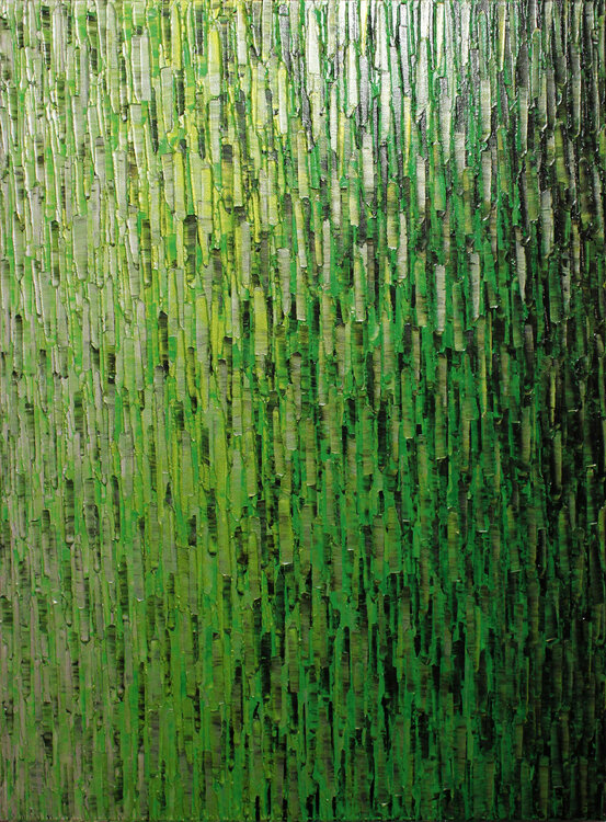 Fondu blanc argenté vert noir iridescent Jonathan Pradillon