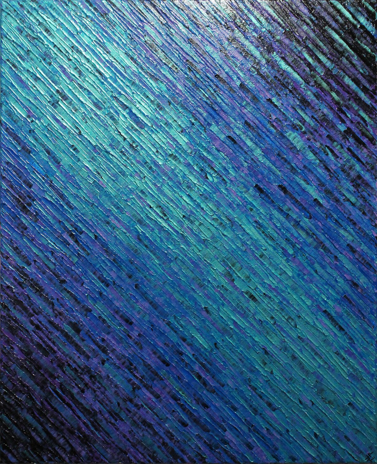 Texture couteau bleue iridescente violette Jonathan Pradillon