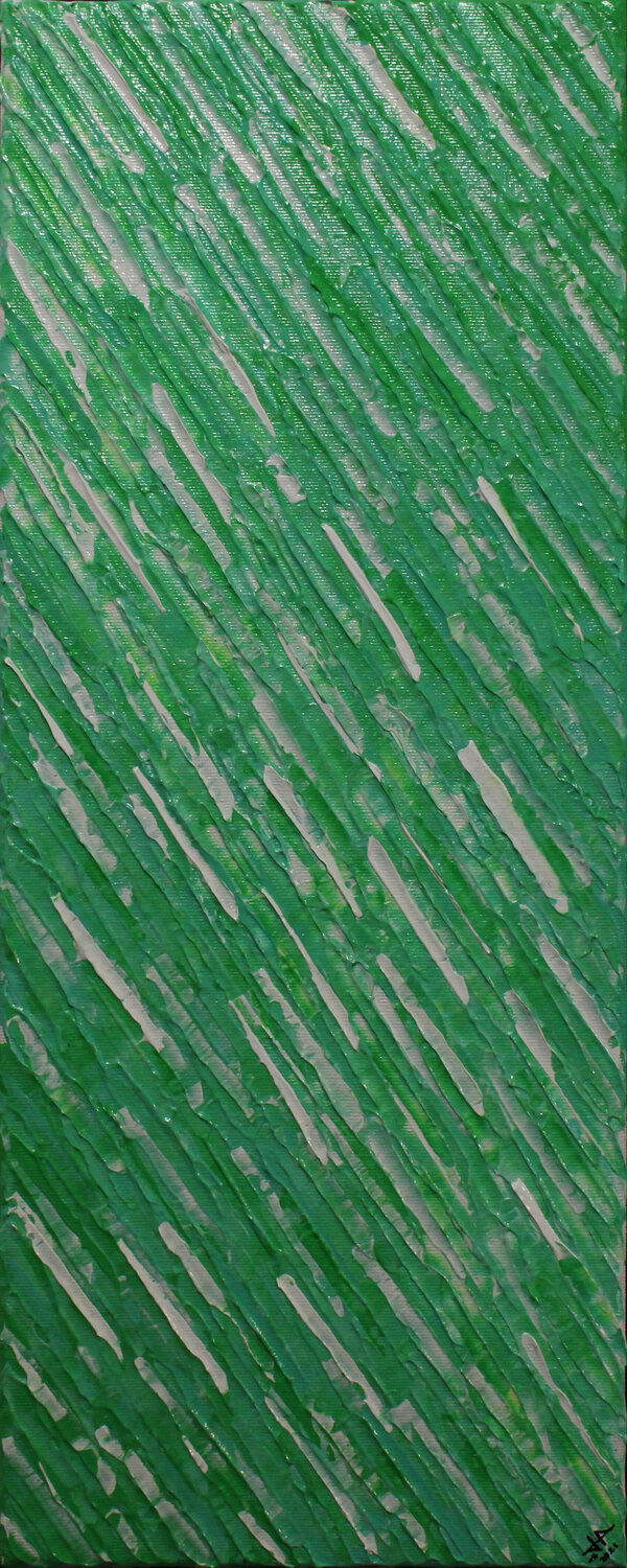 Texture couteau blanc verte véronèse Jonathan Pradillon