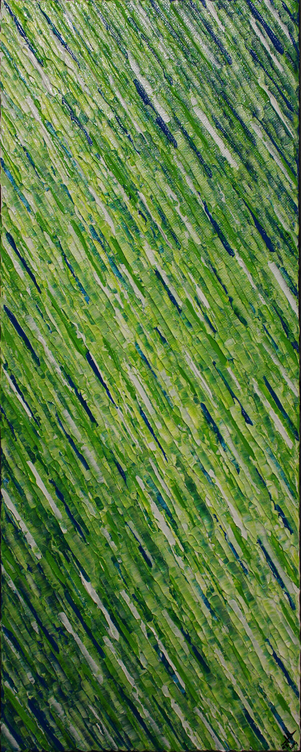 Texture couteau blanc verte bleue Jonathan Pradillon