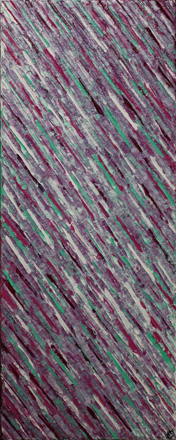 Texture couteau blanc verte rose magenta Jonathan Pradillon
