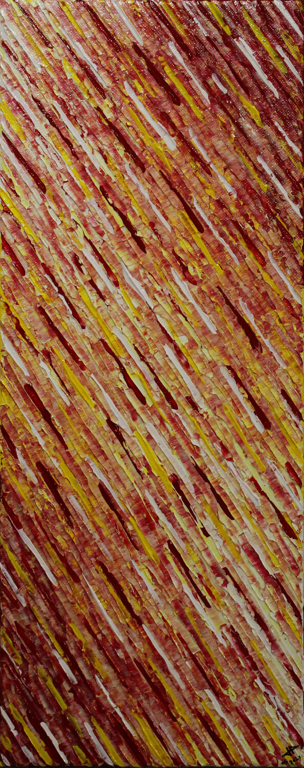 Texture couteau blanc jaune rouge Jonathan Pradillon