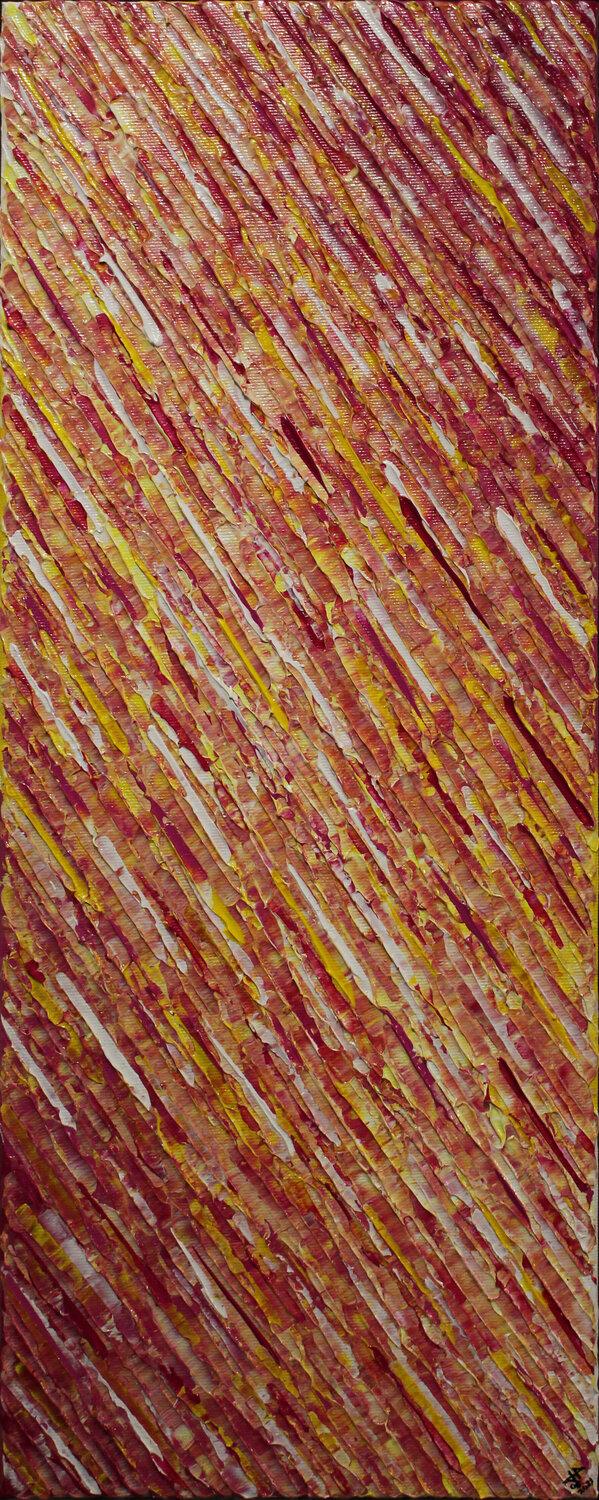 Texture couteau blanc jaune rose Jonathan Pradillon