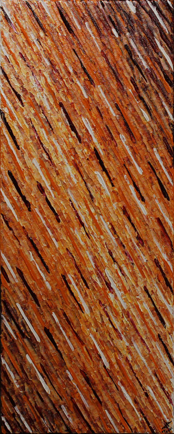 Texture couteau blanc orange violette Jonathan Pradillon