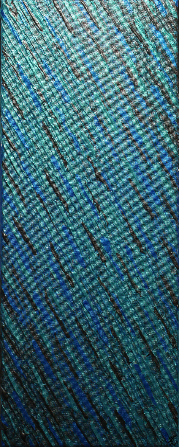 Texture couteau bleue grise iridescente Jonathan Pradillon