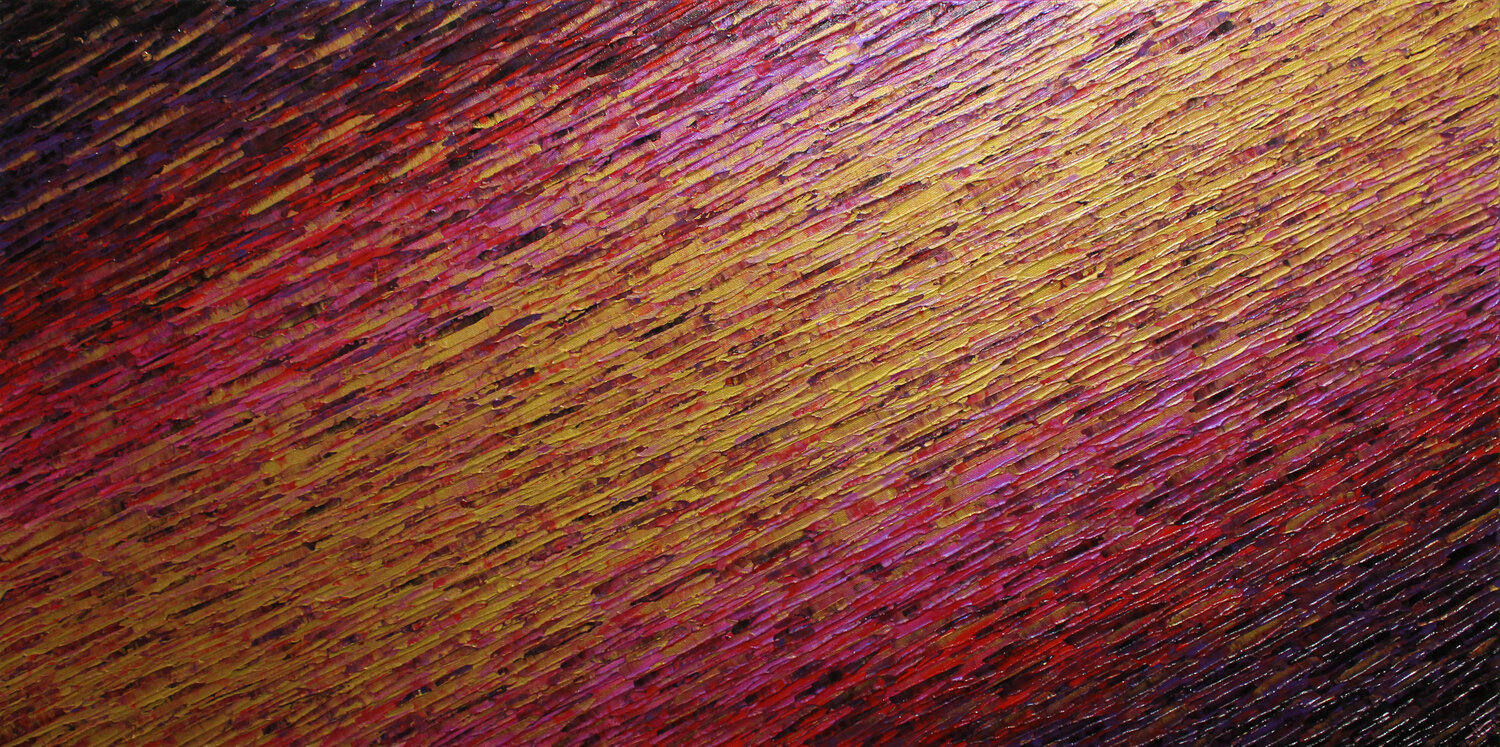 Texture couteau or rose rouge violet allongée Jonathan Pradillon