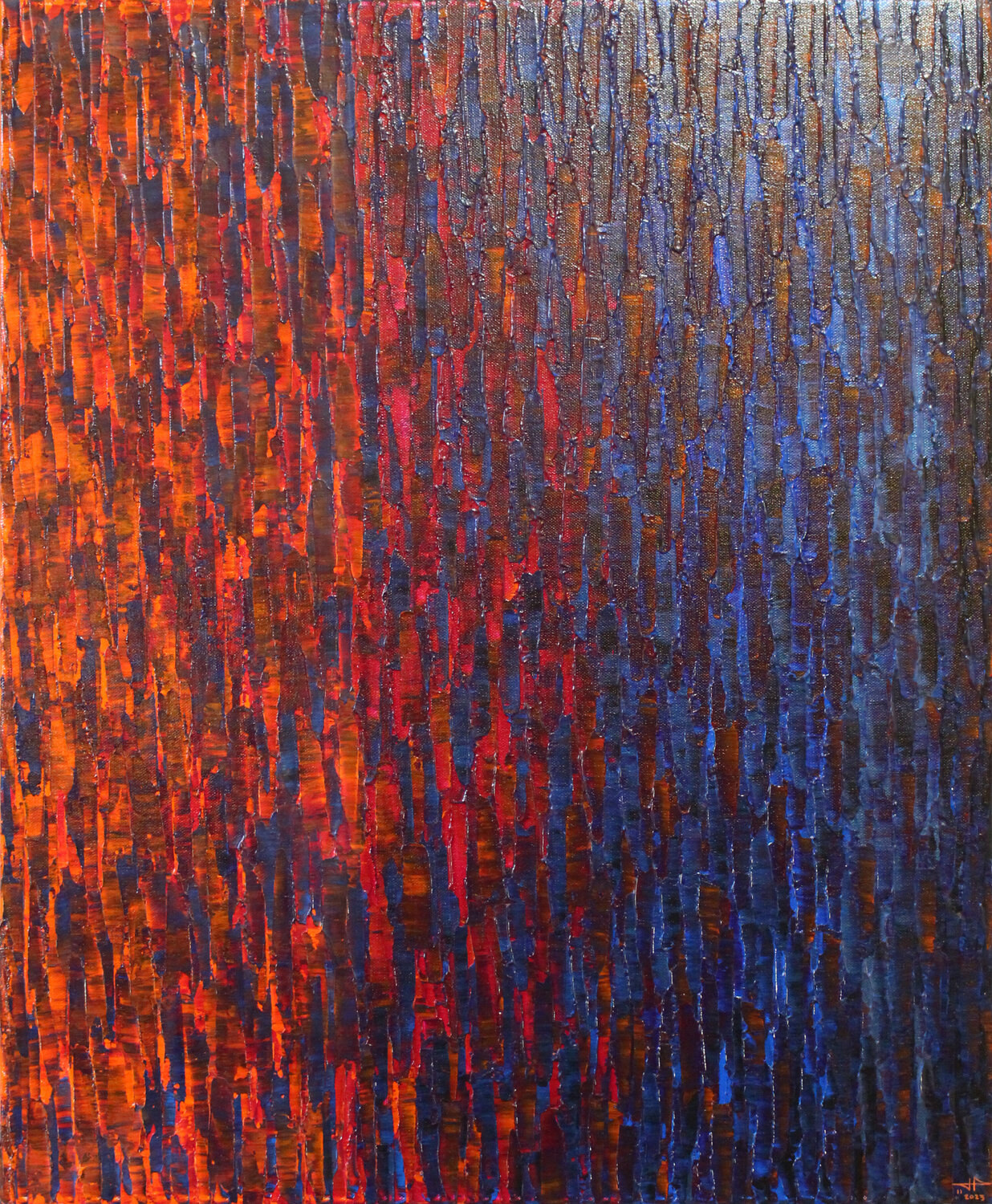 Fondu couleur orange magenta bleu Jonathan Pradillon