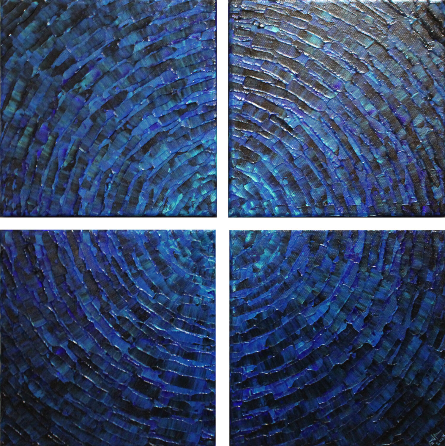 Éclat bleu foncé fragmenté Jonathan Pradillon Originalgemälde zu verkaufen
