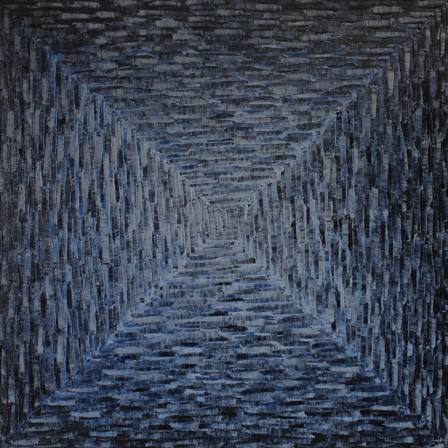 Grand dégradé carré bleu grisé Jonathan Pradillon