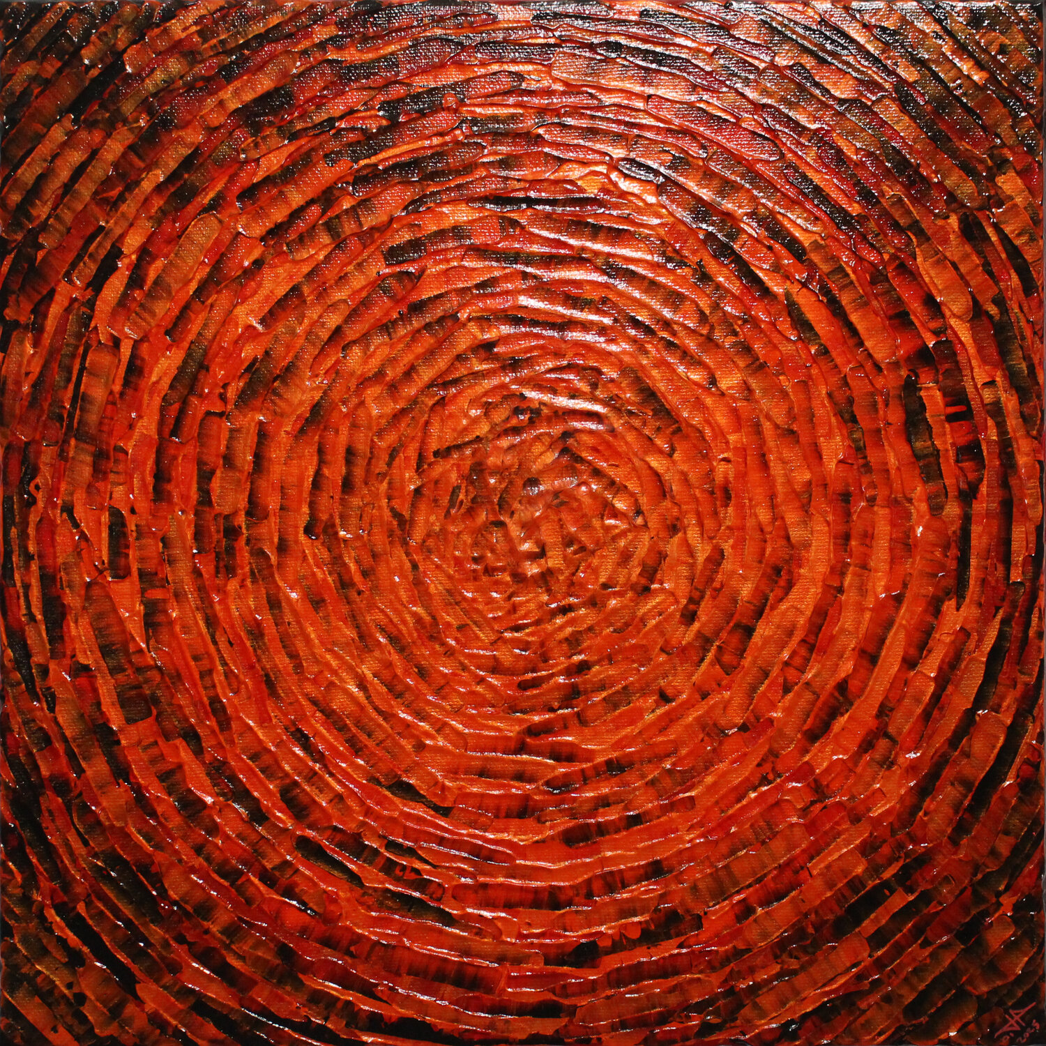 Éclat concentrique orange rouge Jonathan Pradillon