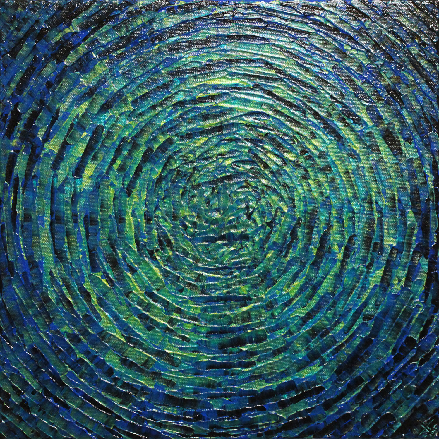 Éclat concentrique vert bleu Jonathan Pradillon