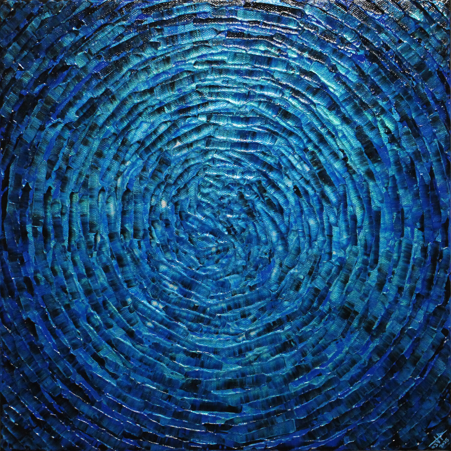 Éclat concentrique bleu perlé Jonathan Pradillon