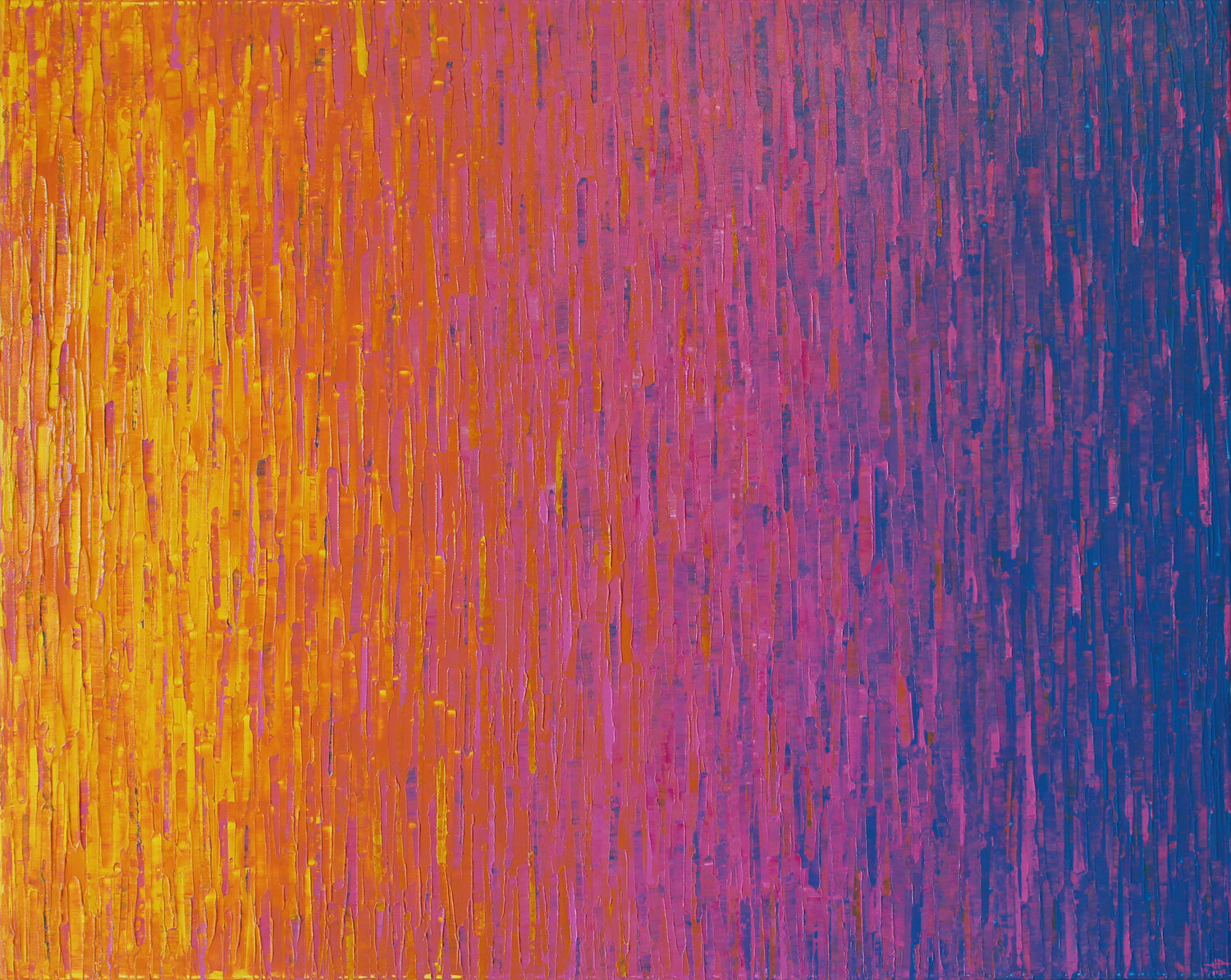 Fondu de couleurs jaune rose bleue Jonathan Pradillon