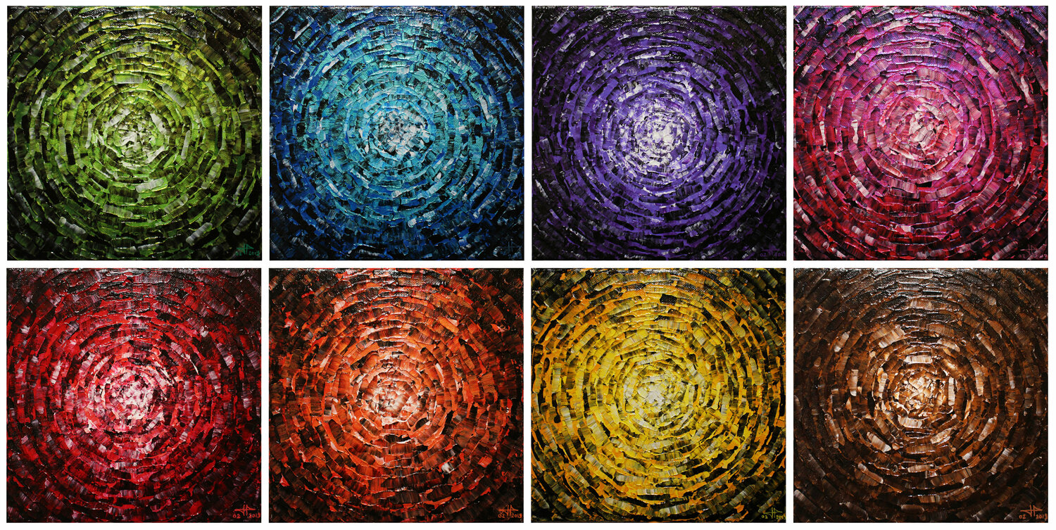 Petits éclats de lueurs colorées iridescentes 4 Jonathan Pradillon Originalgemälde zu verkaufen