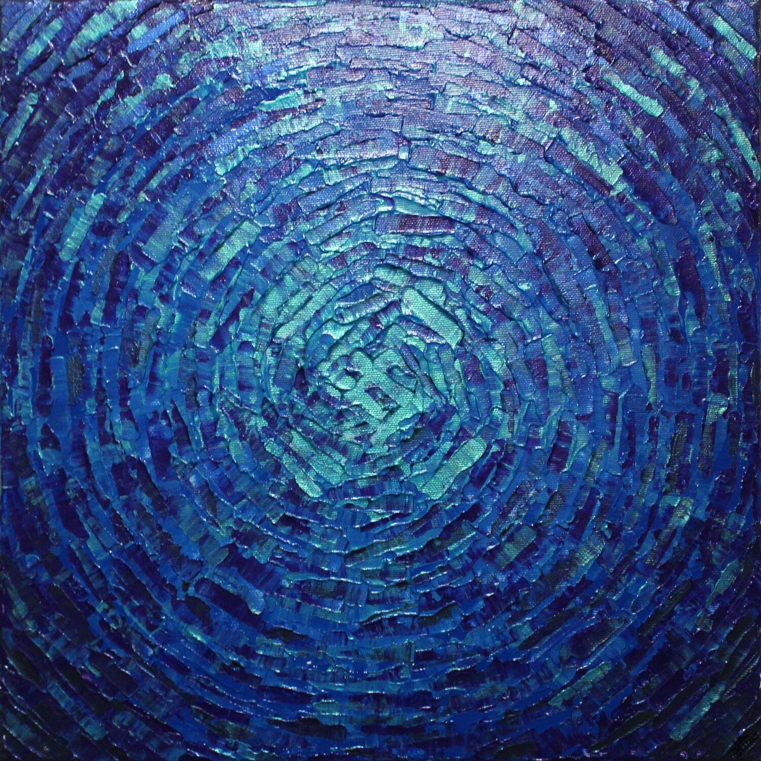 Éclat de lueur bleue dégradée iridescente Jonathan Pradillon Originalgemälde zu verkaufen