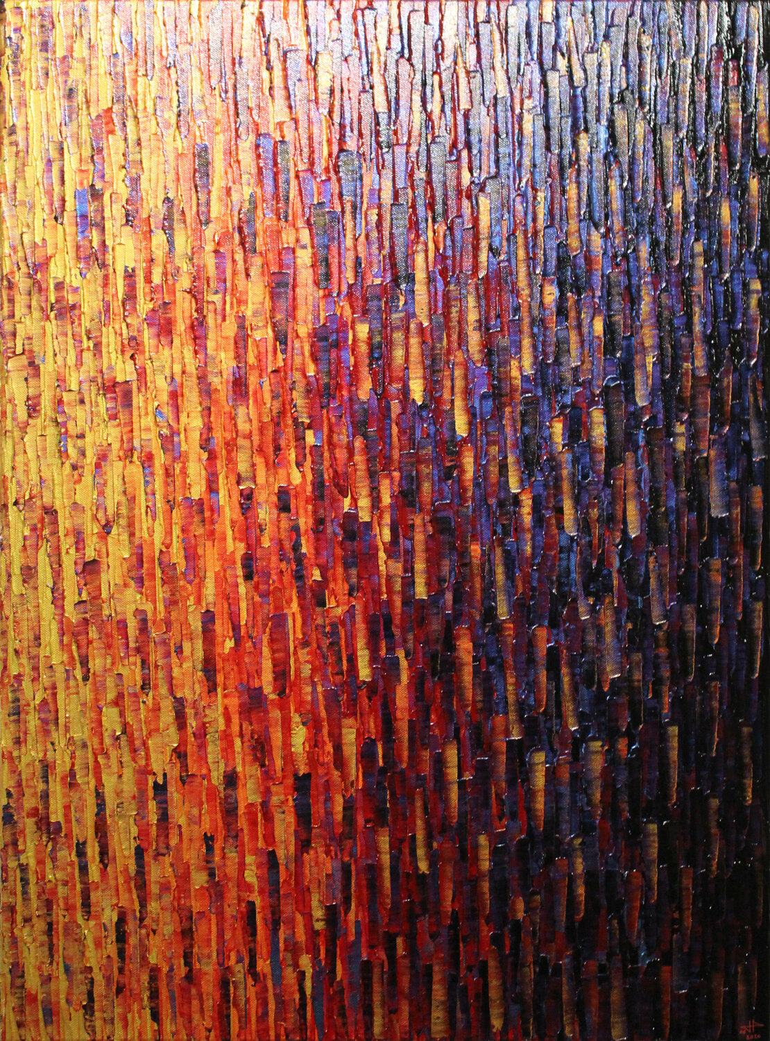 Fondu doré rouge gris iridescent Jonathan Pradillon