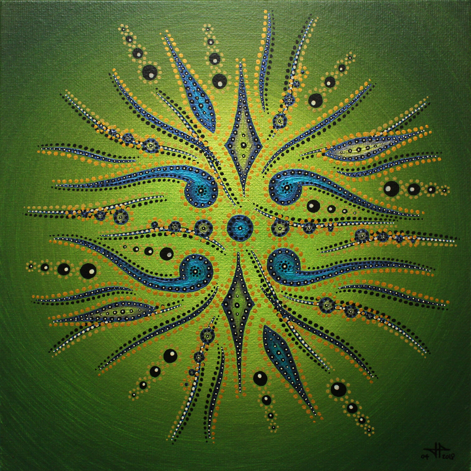 Mouvement de formes vertes Jonathan Pradillon