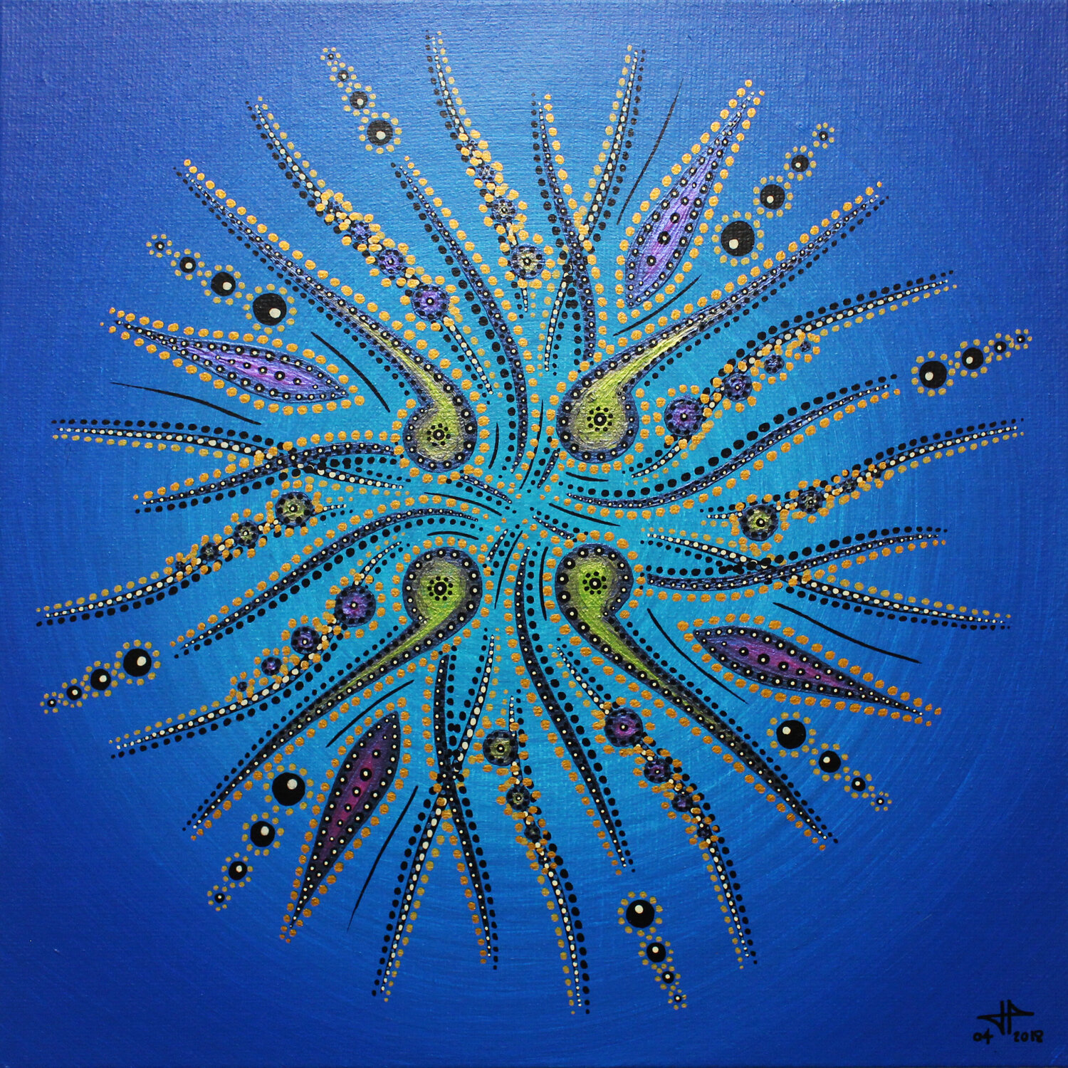 Mouvement de formes bleues Jonathan Pradillon