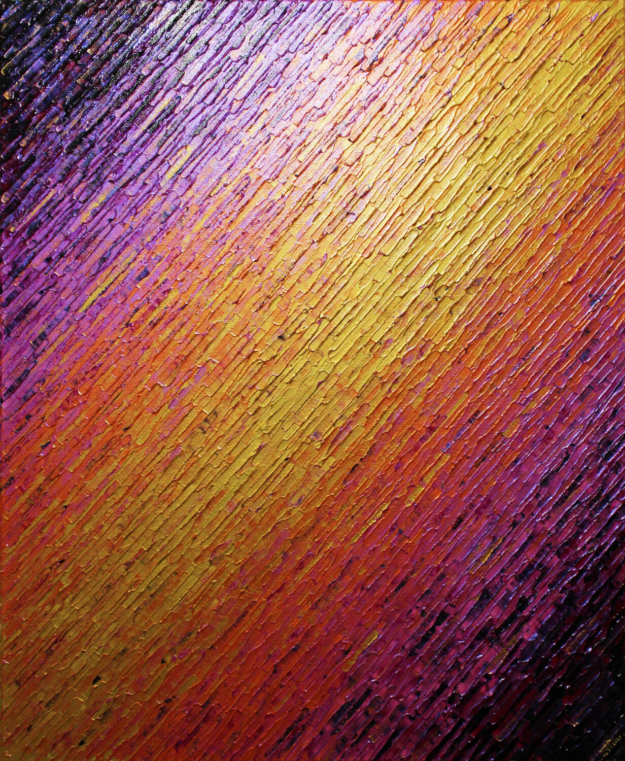 Texture couteau or orange rose iridescente Jonathan Pradillon